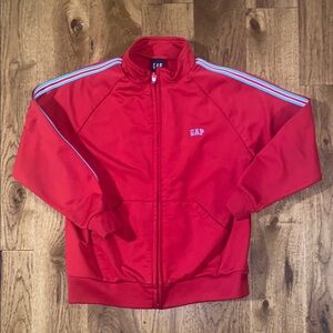 Little boys size small 5-6 red GAP track coat.